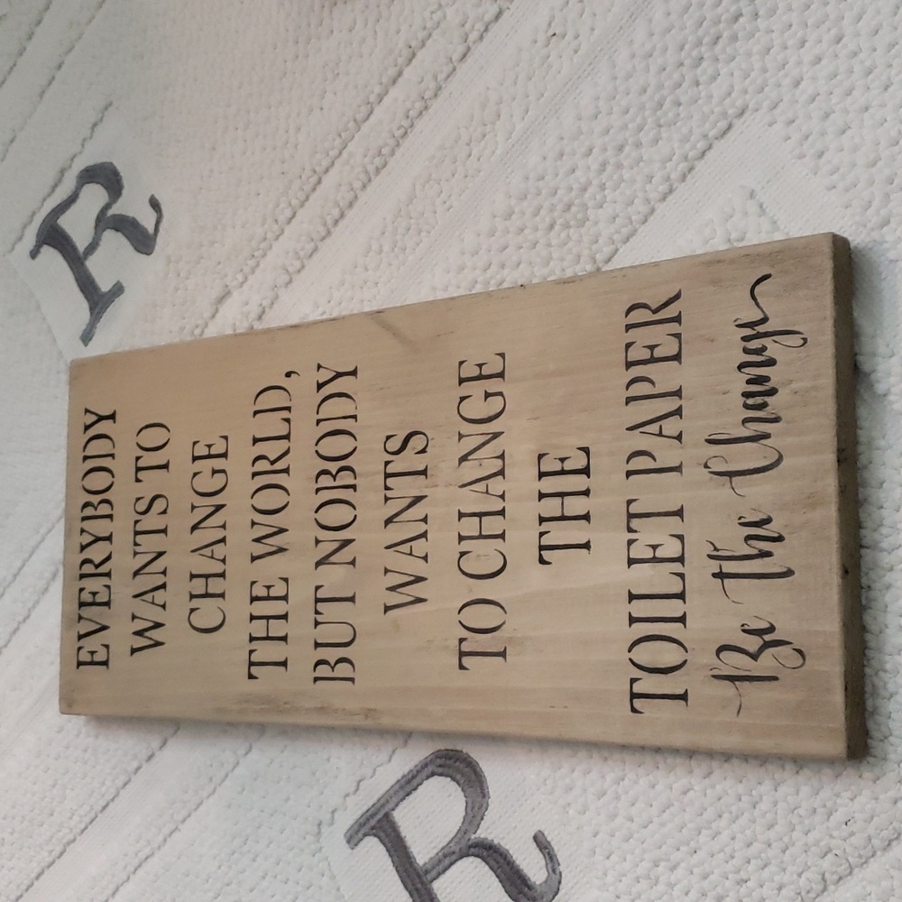 WOODEN BATHROOM SIGN